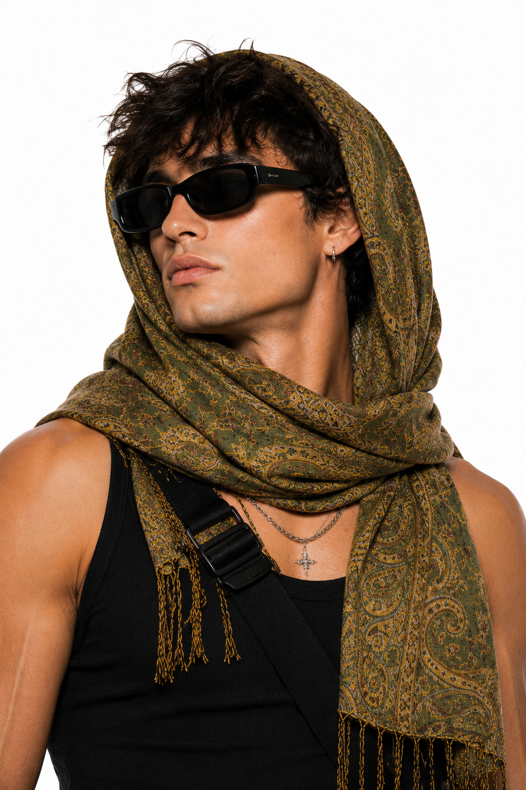 Evergreen Paisley Pashmina