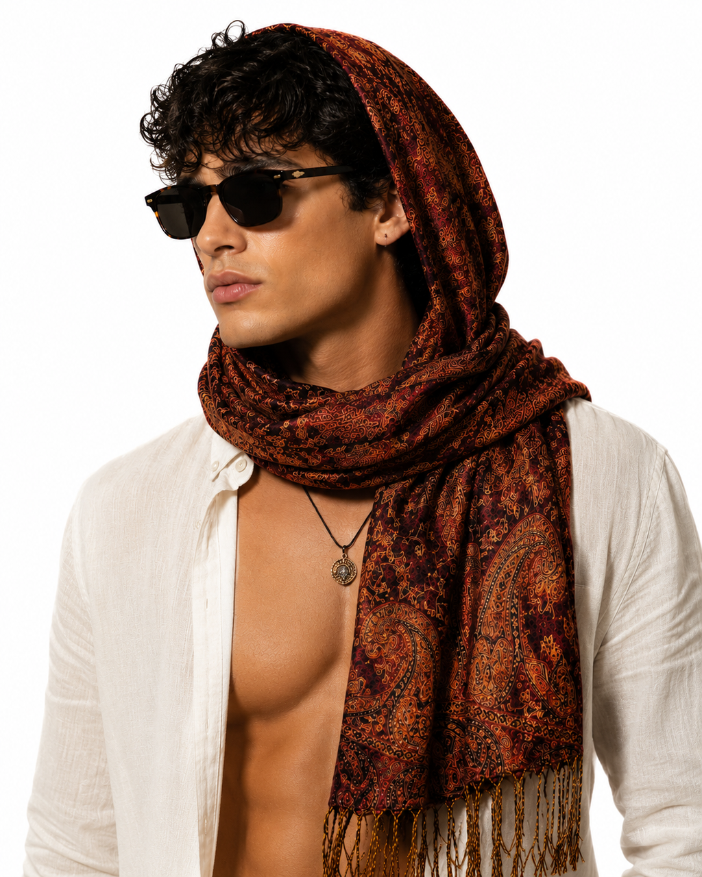 Ember Paisley Pashmina