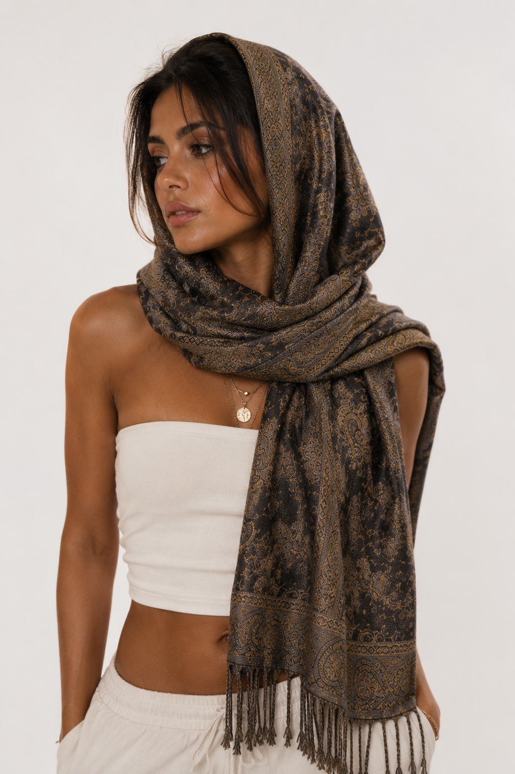 Dusk Paisley Pashmina
