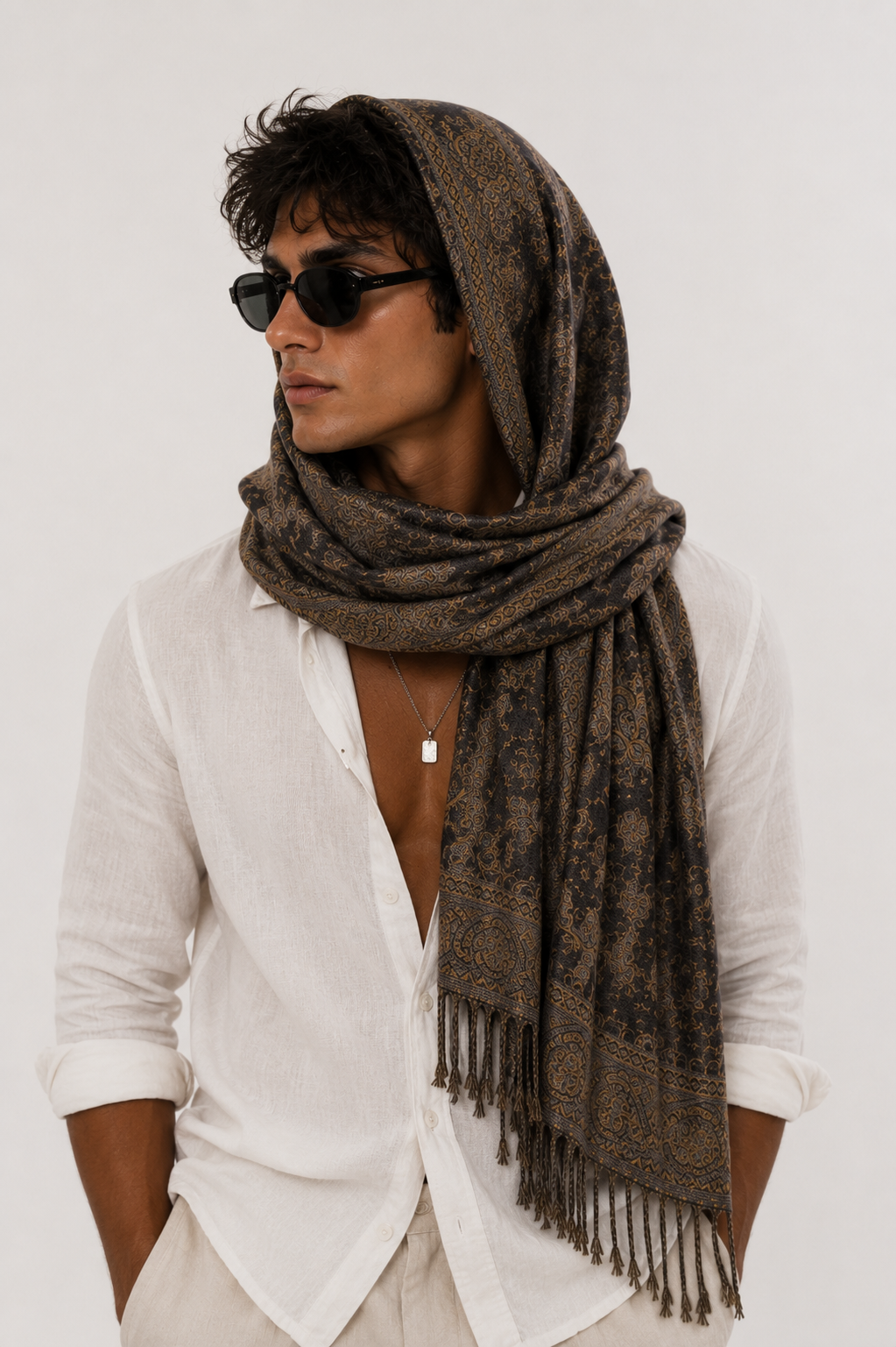 Dusk Paisley Pashmina