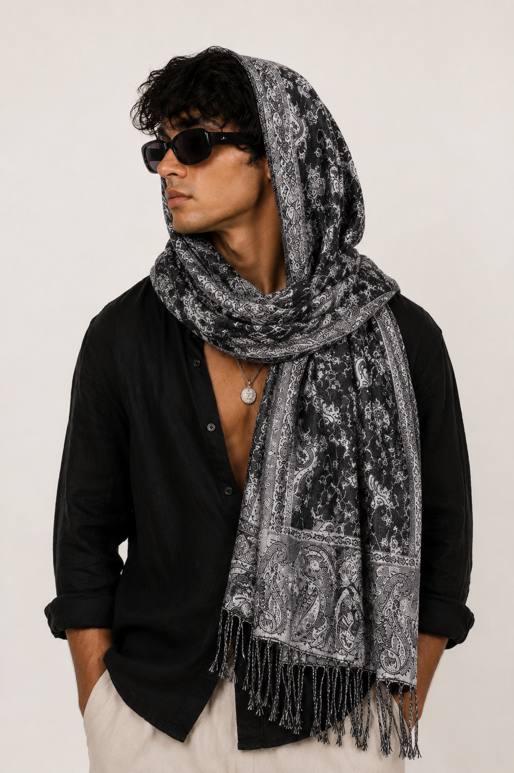 Phantom Paisley Pashmina